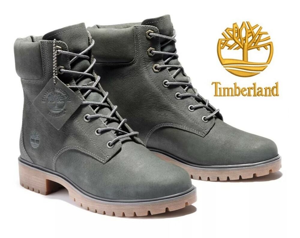 Timberland Jayne 6" Waterproof Boot sz 8 W dark gray nubuck streetwear outdoor
